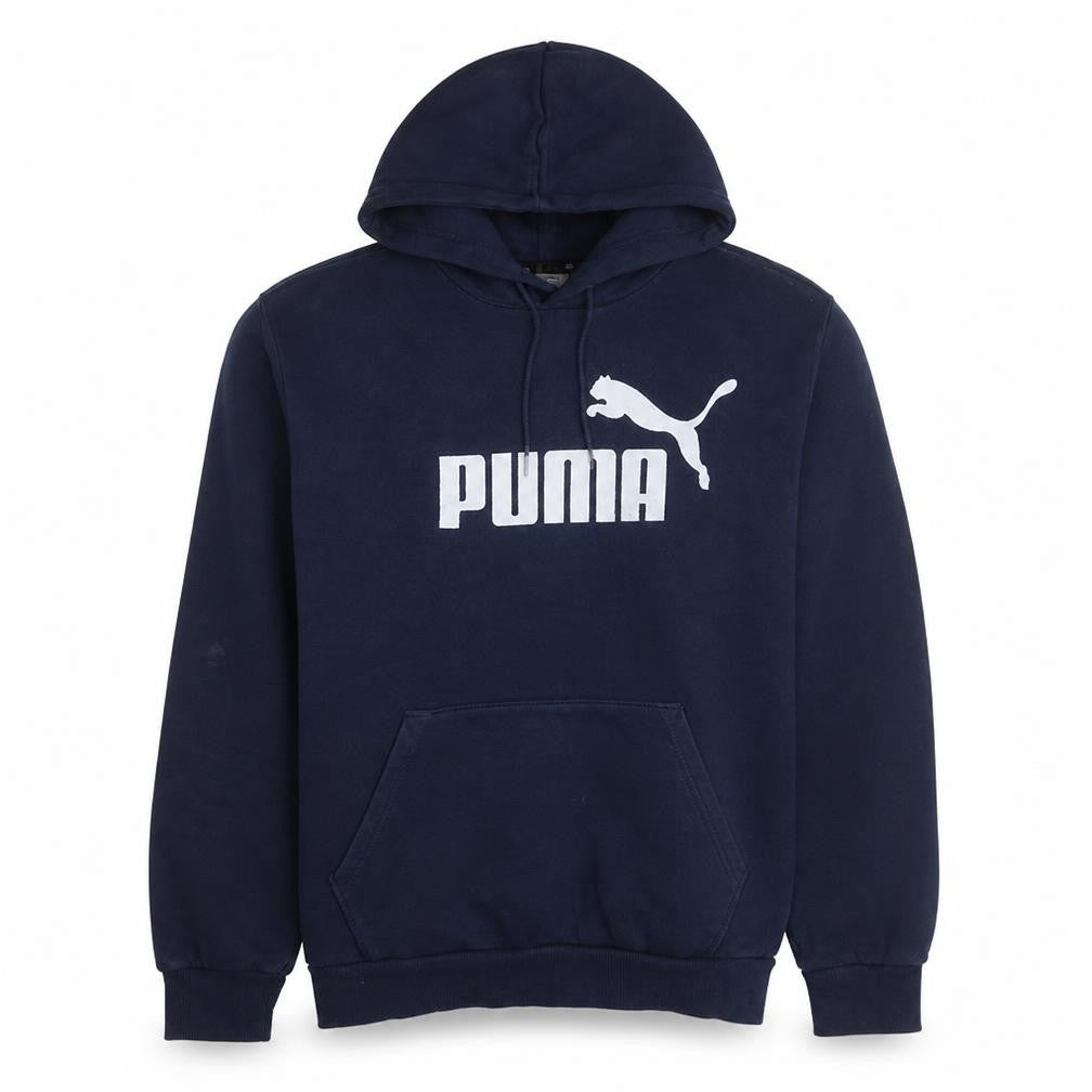 Puma Men's Blue Pullover Hoodie L Lightweight Fleece Sportswear