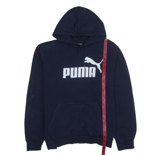 Puma Men's Blue Pullover Hoodie L Lightweight Fleece Sportswear