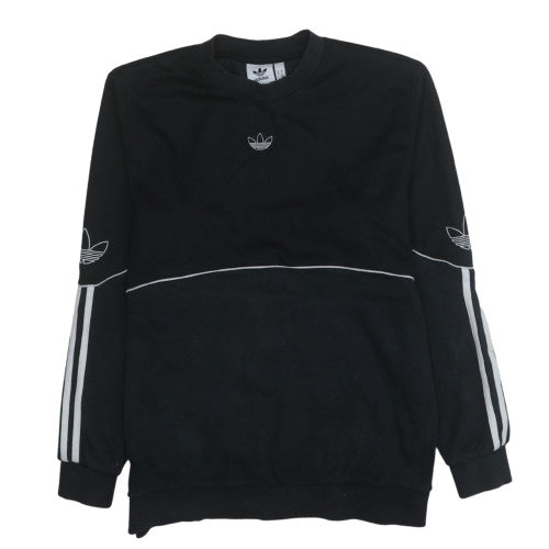 Adidas Men Black Crew Neck Pullover Sweatshirt Size M