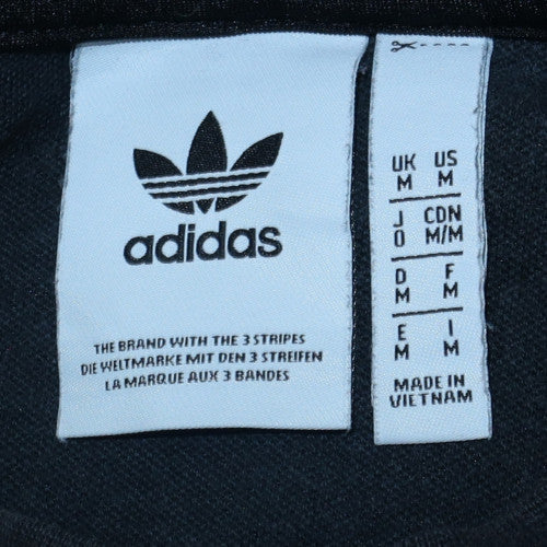 Adidas Men Black Crew Neck Pullover Sweatshirt Size M