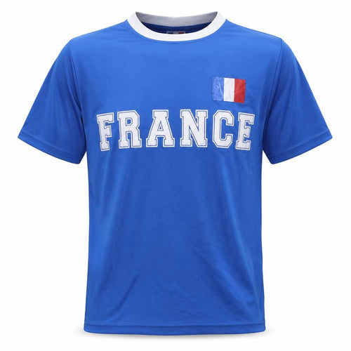 France Blue Short Sleeve Men's T-Shirt Size L Sports Fan Top