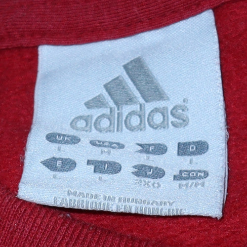 Adidas Mens Red Crew Neck Pullover Sweatshirt Size M