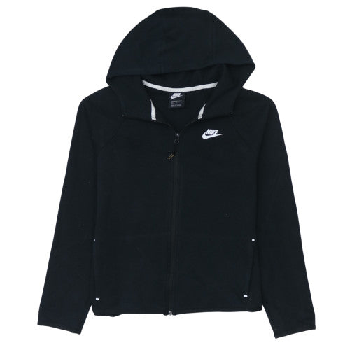 Nike Womens Black Full Zip Hoodie Size L Cotton Blend