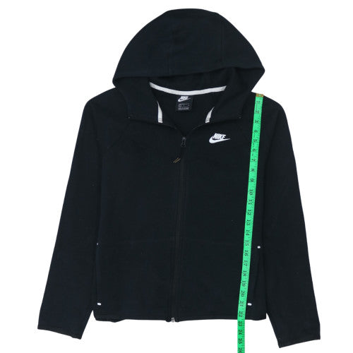 Nike Womens Black Full Zip Hoodie Size L Cotton Blend