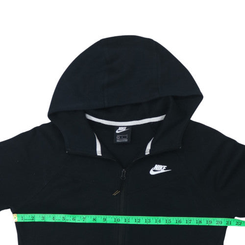 Nike Womens Black Full Zip Hoodie Size L Cotton Blend