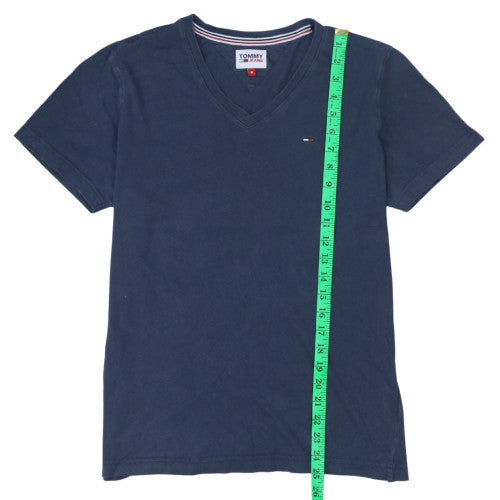 Tommy Jeans Men's Blue V-Neck Short Sleeve Cotton T-Shirt M