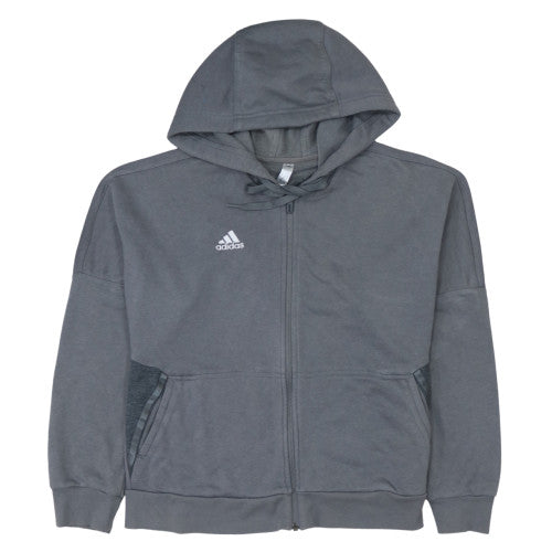 Adidas Women’s Grey Full Zip Hoodie Size M - Hooded Sweatshirt