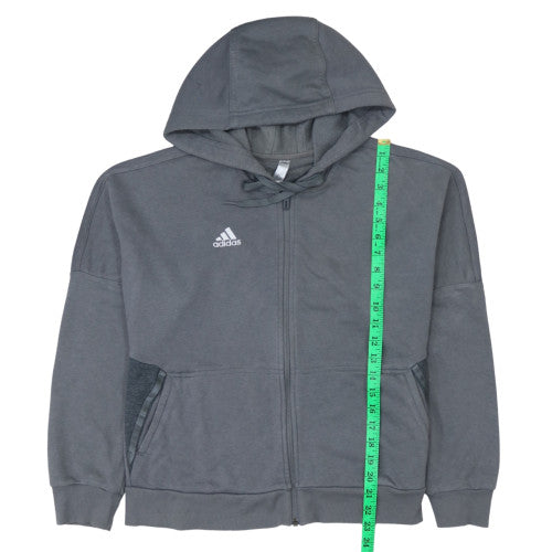 Adidas Women’s Grey Full Zip Hoodie Size M - Hooded Sweatshirt