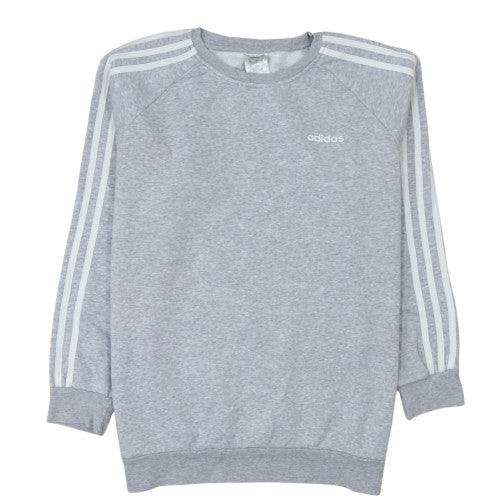 Adidas Womens Grey Crew Neck Sweatshirt Size 8-10 Cotton Blend