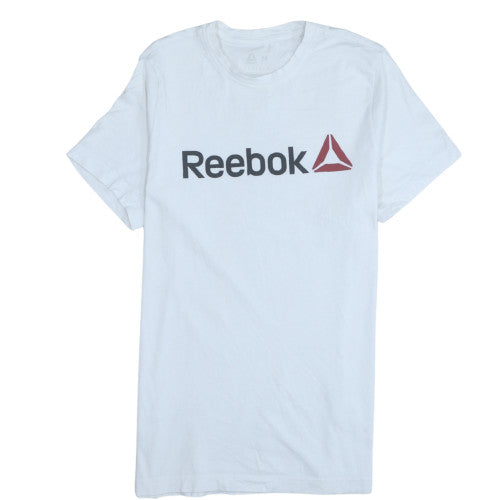 Reebok Men's White Crew Neck Graphic Logo Short Sleeve T-Shirt M