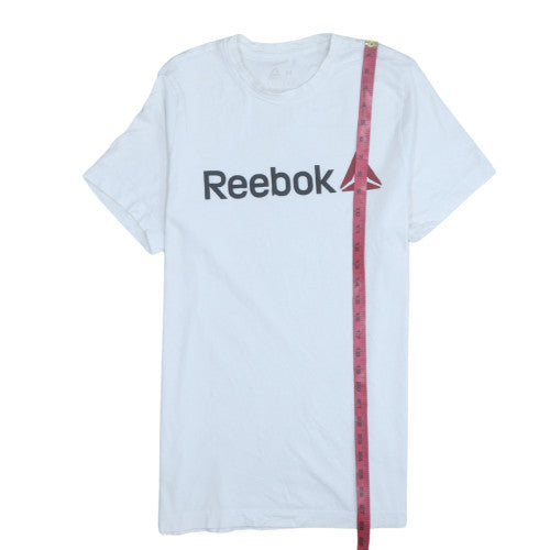 Reebok Men's White Crew Neck Graphic Logo Short Sleeve T-Shirt M