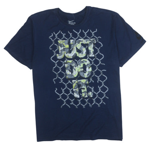 Nike Men's Navy Blue 'Just Do It' Athletic Cut T-Shirt XXL