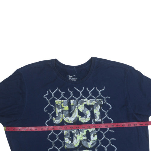 Nike Men's Navy Blue 'Just Do It' Athletic Cut T-Shirt XXL