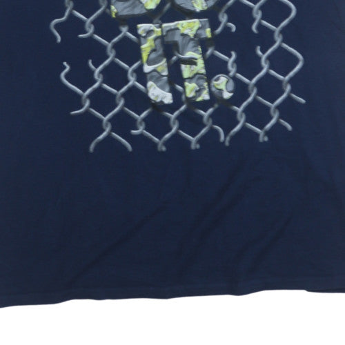 Nike Men's Navy Blue 'Just Do It' Athletic Cut T-Shirt XXL