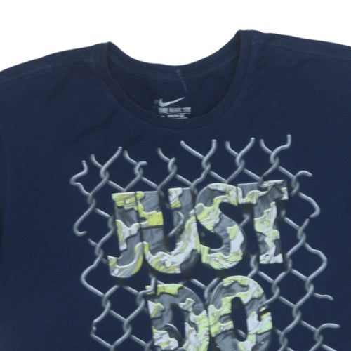 Nike Men's Navy Blue 'Just Do It' Athletic Cut T-Shirt XXL