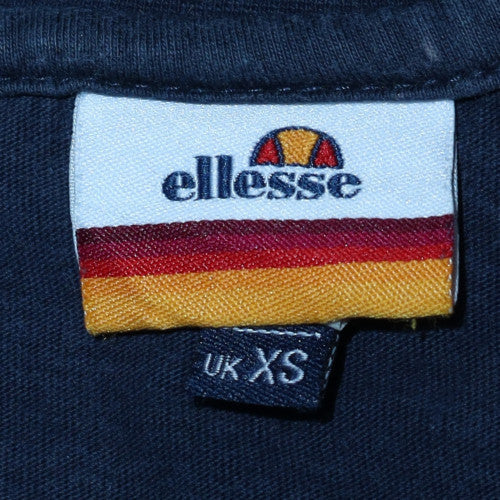 Ellesse Men's Navy Blue Colourblock Crew Neck T-Shirt XS