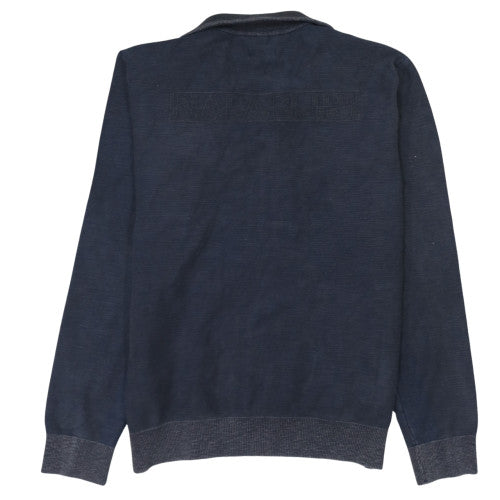 Napapijri Mens Blue 2XL Cotton Full Zip Track Jacket