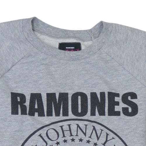 Atmosphere Womens Grey Ramones Sweatshirt UK 10 Crew Neck Pullover