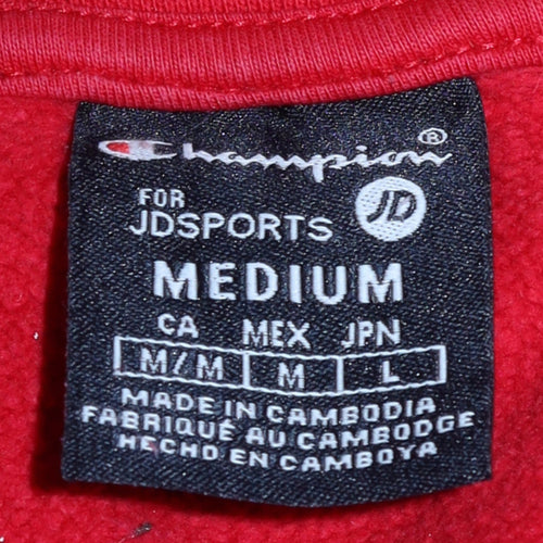 Champion Men's Red Pullover Hoodie Medium Logo Fleece Sweatshirt