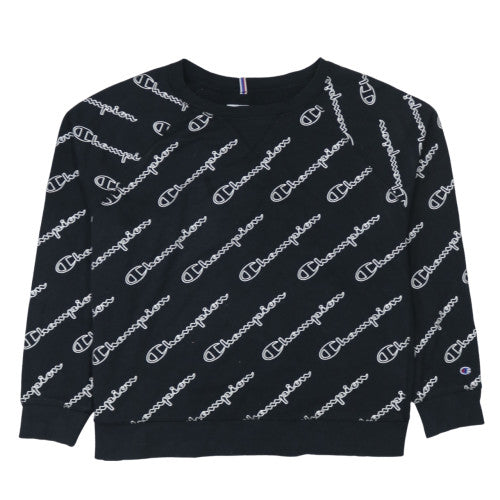 Champion Womens Black 2XL Pullover Logo Sweatshirt