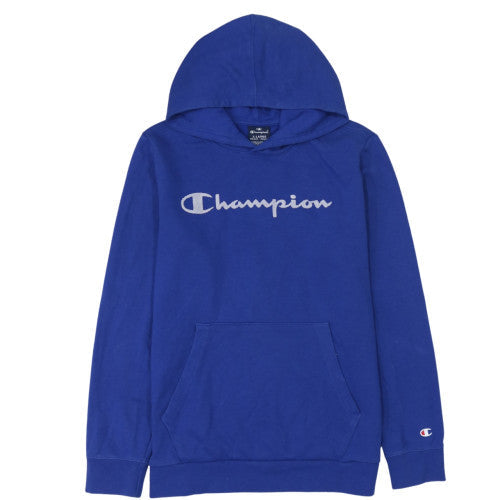 Champion Boys Blue Pullover Hoodie 13-14 Years Fleece Logo Sweatshirt