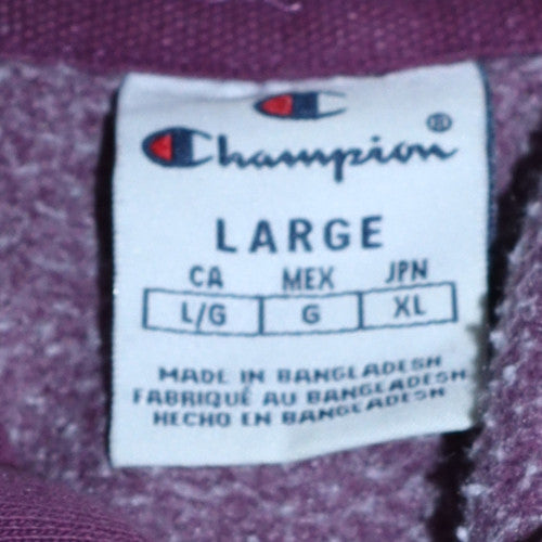 Champion Womens Purple Pullover Hoodie Size L Cotton Blend