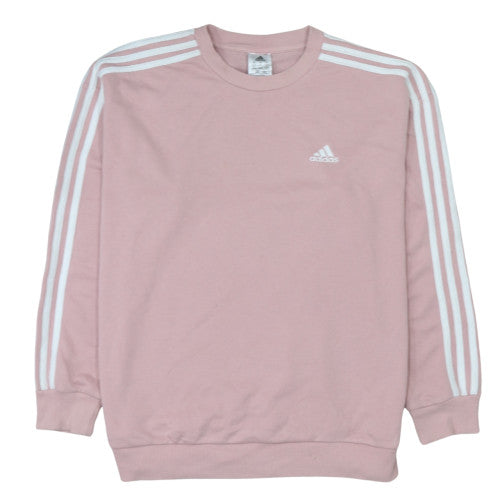 Adidas Womens Pink Crew Neck Pullover Sweatshirt UK 12-14