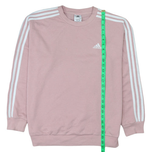 Adidas Womens Pink Crew Neck Pullover Sweatshirt UK 12-14