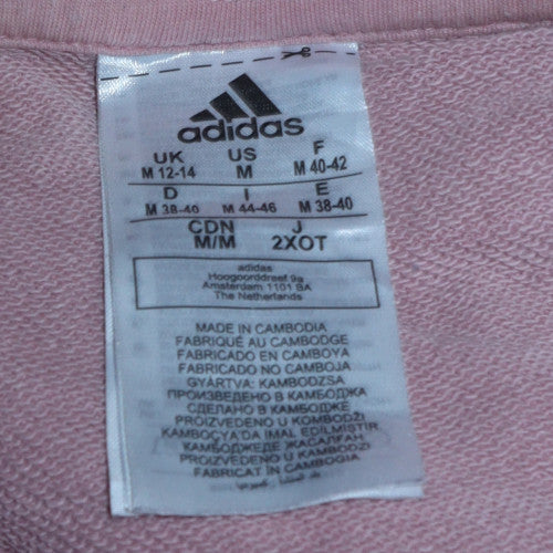 Adidas Womens Pink Crew Neck Pullover Sweatshirt UK 12-14