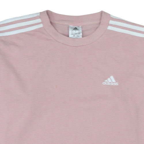 Adidas Womens Pink Crew Neck Pullover Sweatshirt UK 12-14