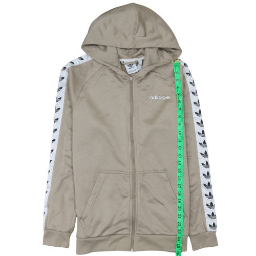 Adidas Men's Beige Full Zip Hooded Sweatshirt Size M