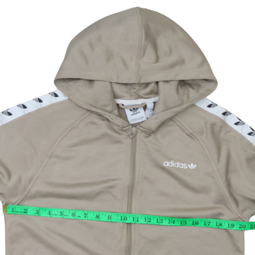 Adidas Men's Beige Full Zip Hooded Sweatshirt Size M