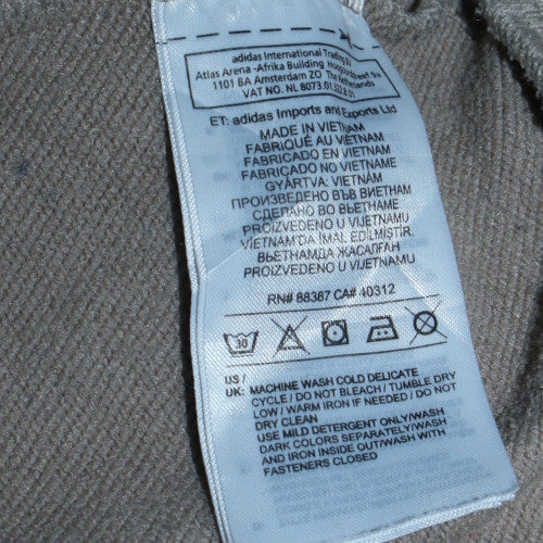 Adidas Men's Beige Full Zip Hooded Sweatshirt Size M