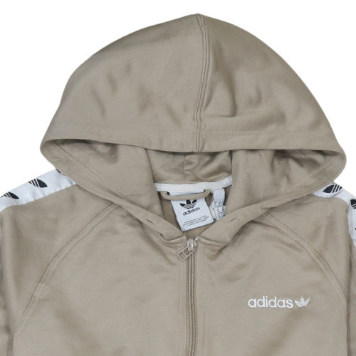 Adidas Men's Beige Full Zip Hooded Sweatshirt Size M