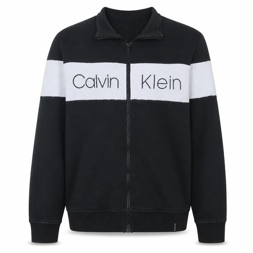 Calvin Klein Men’s Black Full Zip Track Jacket Size M Cotton Blend