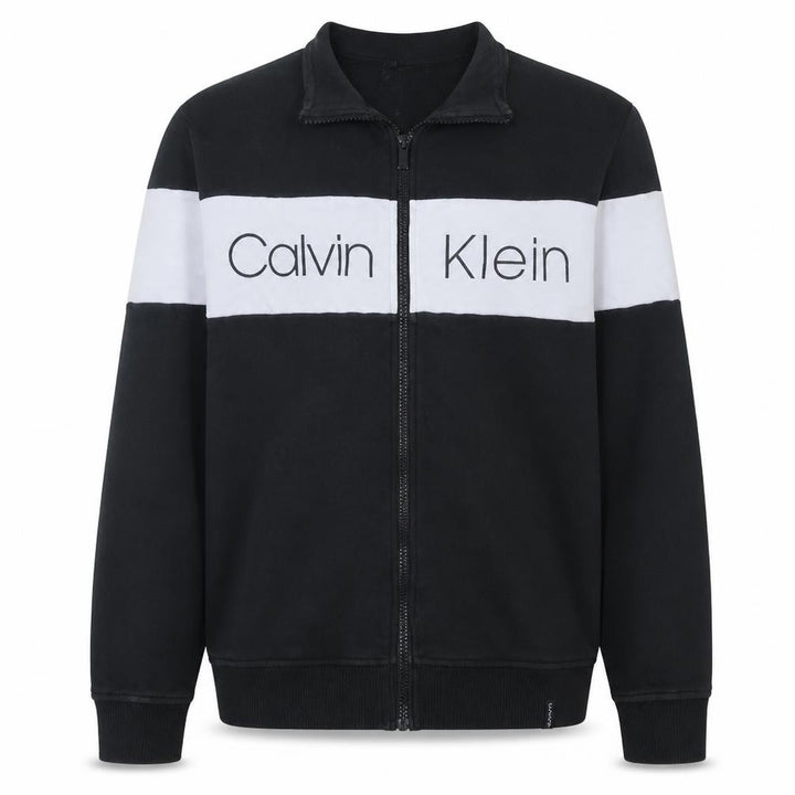 Calvin Klein Men’s Black Full Zip Track Jacket Size M Cotton Blend