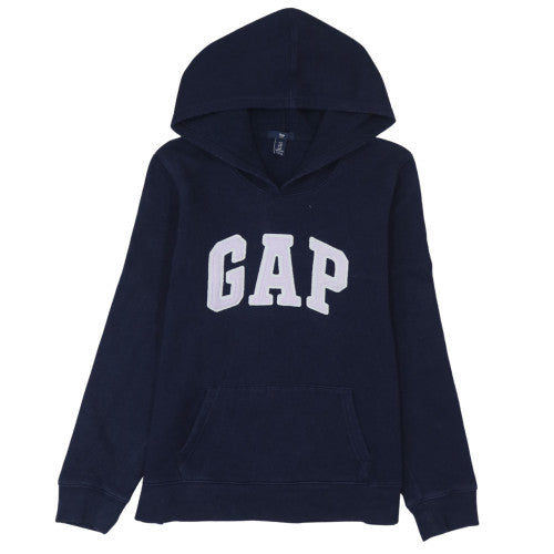 GAP Womens Navy Blue Pullover Hoodie M Hooded Cotton Logo