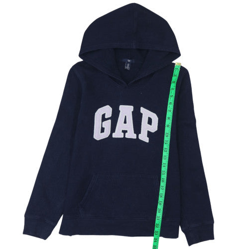 GAP Womens Navy Blue Pullover Hoodie M Hooded Cotton Logo
