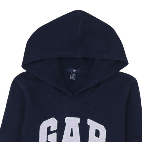 GAP Womens Navy Blue Pullover Hoodie M Hooded Cotton Logo