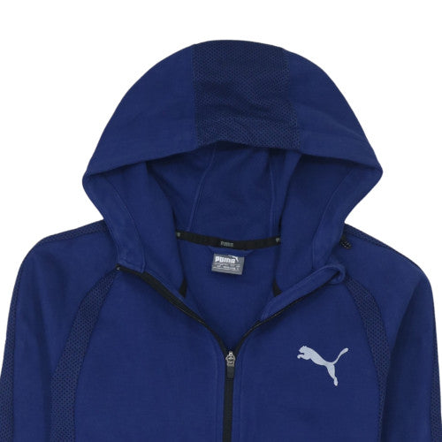 Puma Men's Blue Full Zip Hoodie Size S Sports Fleece Jacket