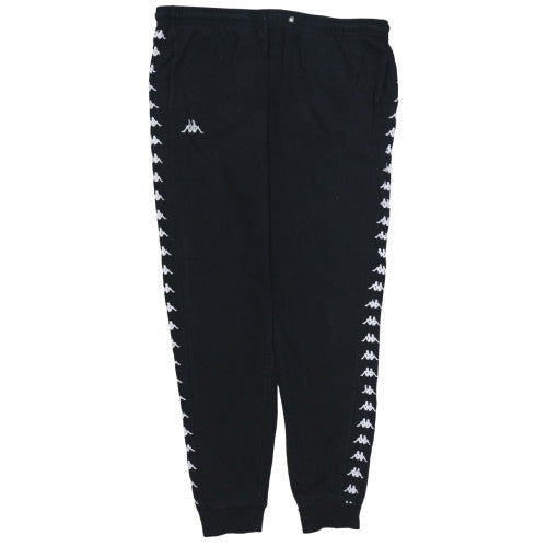 Kappa Mens Black XL Jogger Trousers Fleece Logo Elastic Waist Sportswear