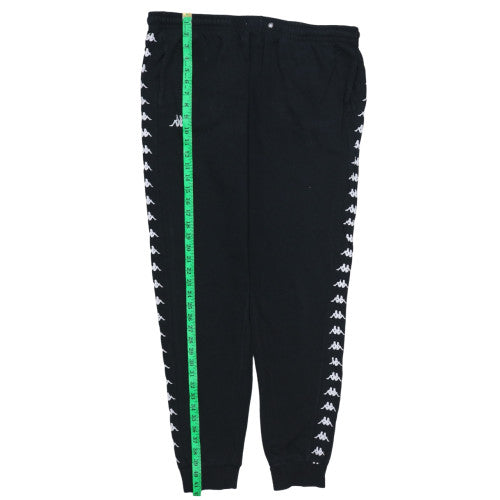 Kappa Mens Black XL Jogger Trousers Fleece Logo Elastic Waist Sportswear