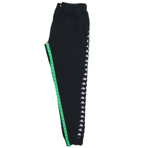 Kappa Mens Black XL Jogger Trousers Fleece Logo Elastic Waist Sportswear
