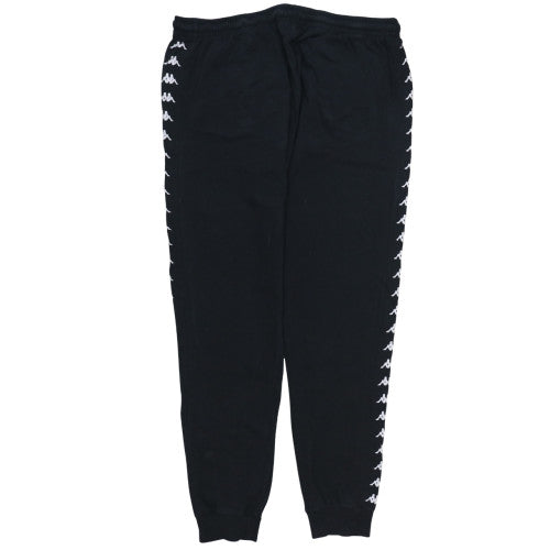 Kappa Mens Black XL Jogger Trousers Fleece Logo Elastic Waist Sportswear