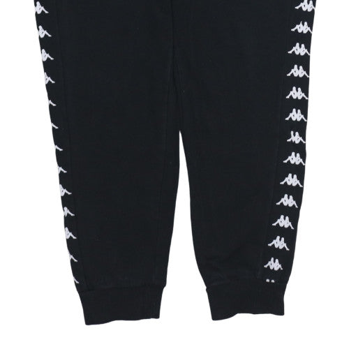 Kappa Mens Black XL Jogger Trousers Fleece Logo Elastic Waist Sportswear