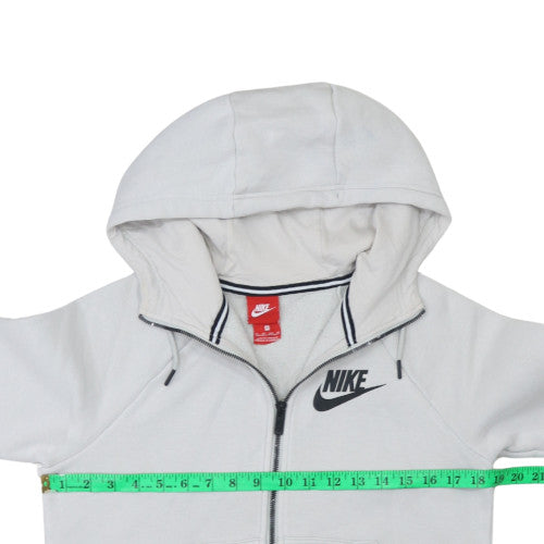 Nike Men's White XS Full Zip Hoodie Sweatshirt with Logo