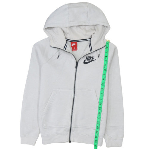 Nike Men's White XS Full Zip Hoodie Sweatshirt with Logo