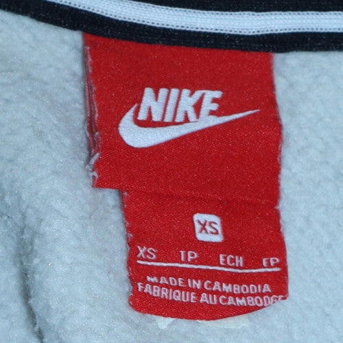 Nike Men's White XS Full Zip Hoodie Sweatshirt with Logo