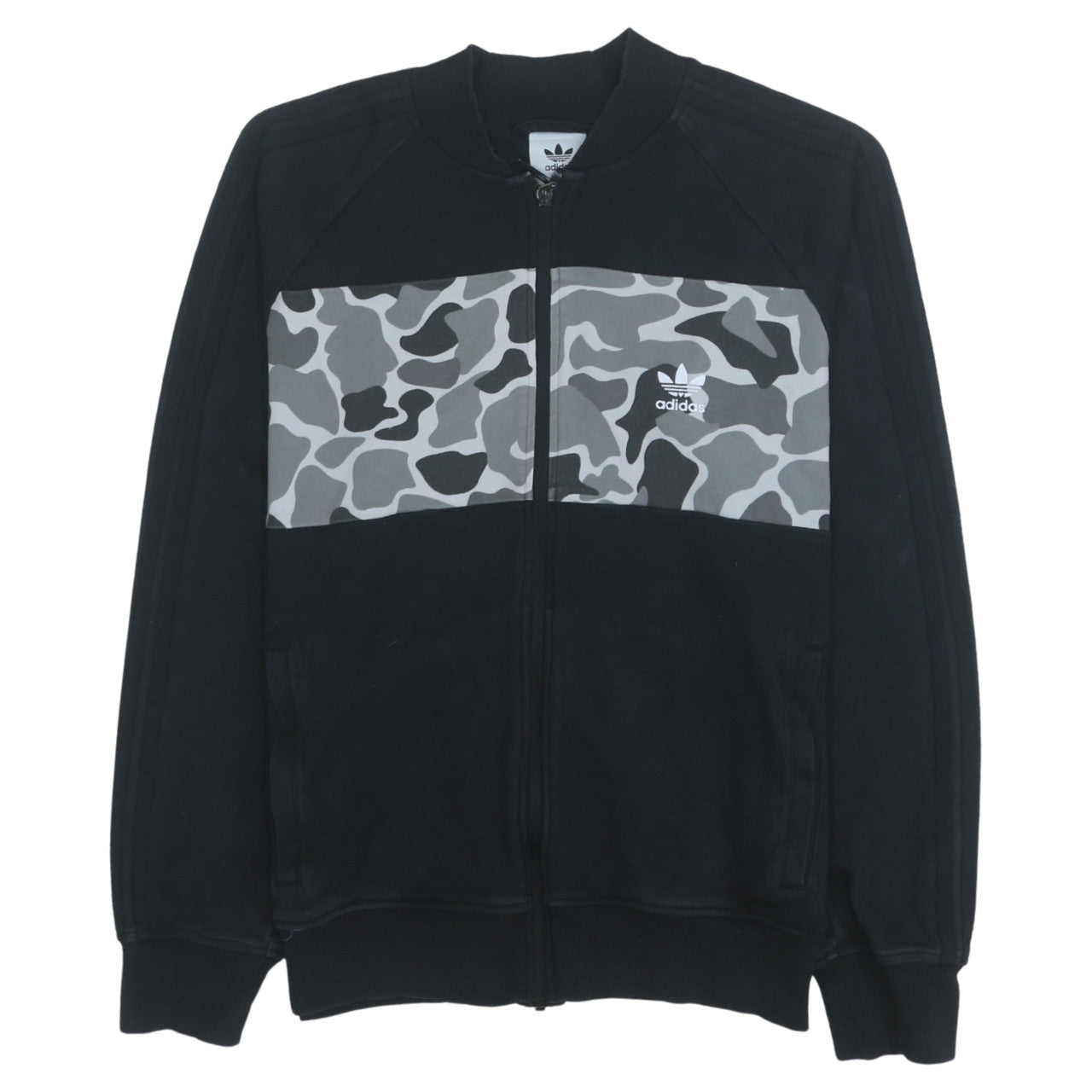 Adidas Men's Black Camo Full Zip Sweatshirt Size M