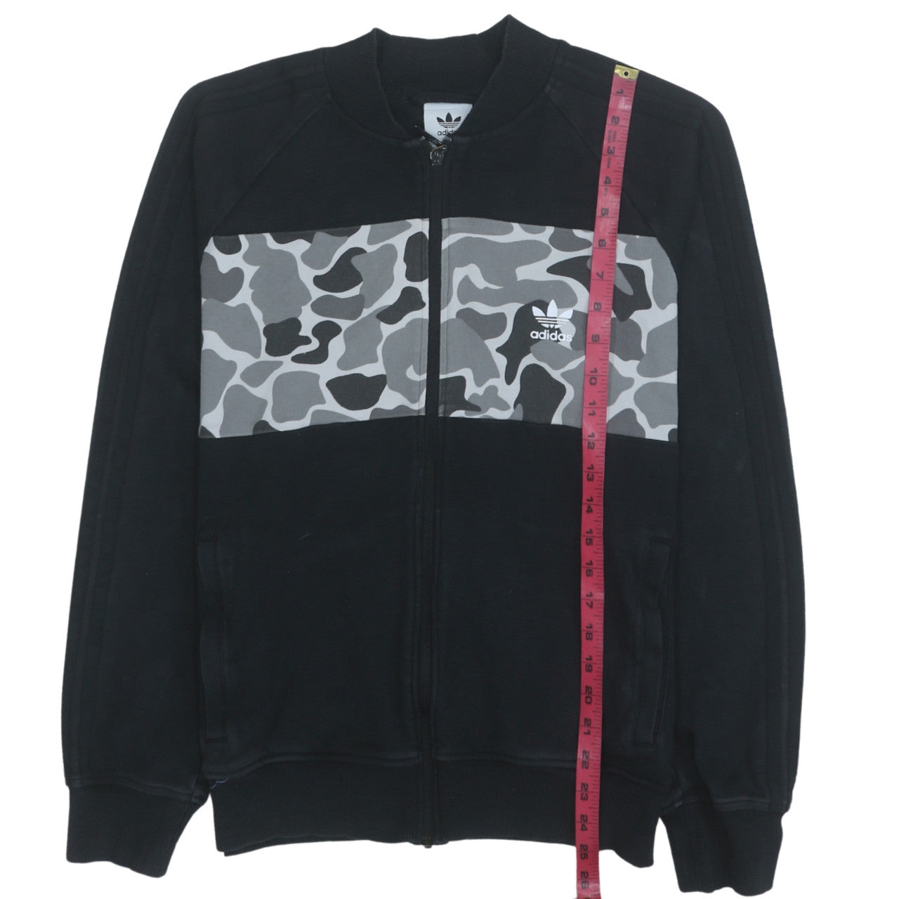 Adidas Men's Black Camo Full Zip Sweatshirt Size M